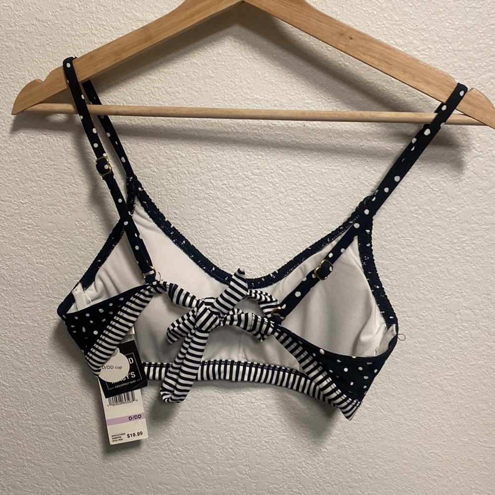 California Waves Bathing Suit Top Black and White D/DD - Picture 4 of 8